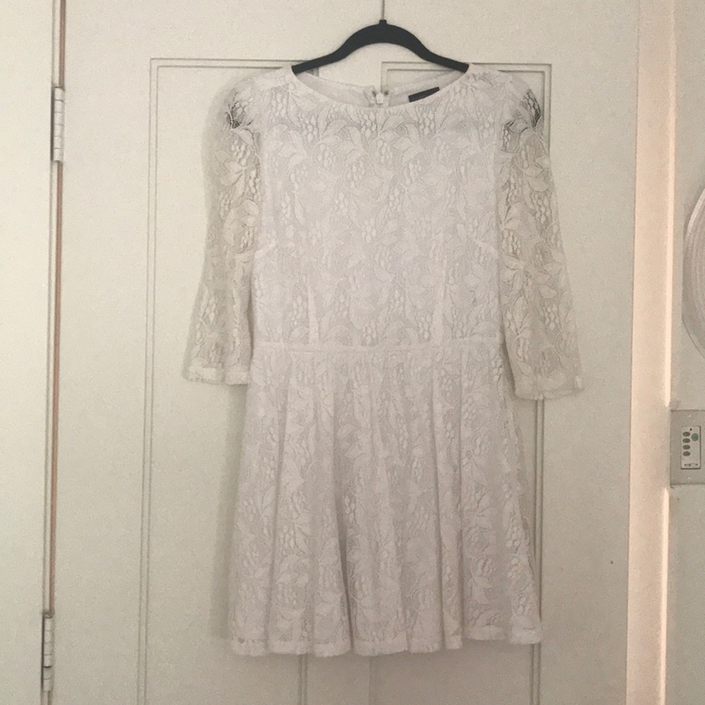 White Lace Topshop Fit + Flare Dress